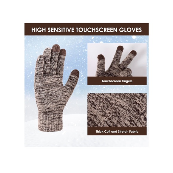 🌹🆕Red Knit Beanie, Scarf, and Touchscreen Gloves Set Christmas Gift - Picture 3 of 8